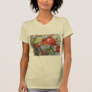 Camiseta de Fruta do Pomar de Pêssego de Aquarela