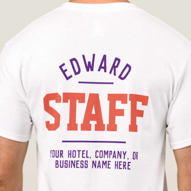Camiseta de Funcionários de Hospitalidade Impressa (Criador carregado)