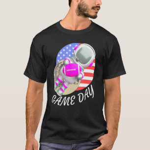 Camiseta de Futebol Americano Dia de Jogo, bandeir