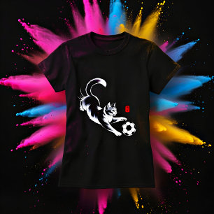 Camiseta de Futebol de Gato Divertido para Mulhere
