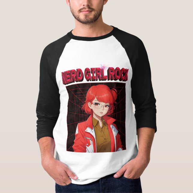 Camiseta de Garota Nerd Rock (Frente)