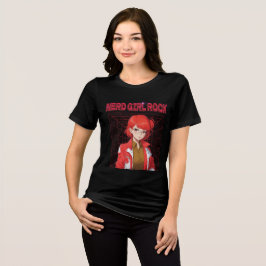 Camiseta de Garota Nerd Rock