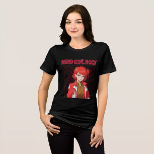 Camiseta de Garota Nerd Rock