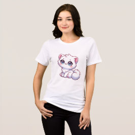 Camiseta de Gatinho Branco Fofinho Kawaii