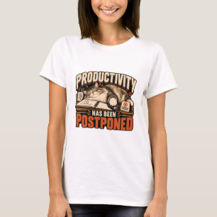 Camiseta de Gato - A Produtividade Foi Adiada