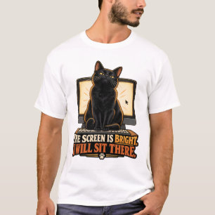 Camiseta de Gato - A Tela Está Brilhante. Eu Vou S