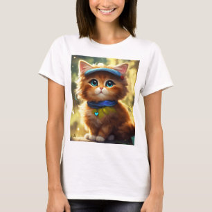 Camiseta de gato adorável