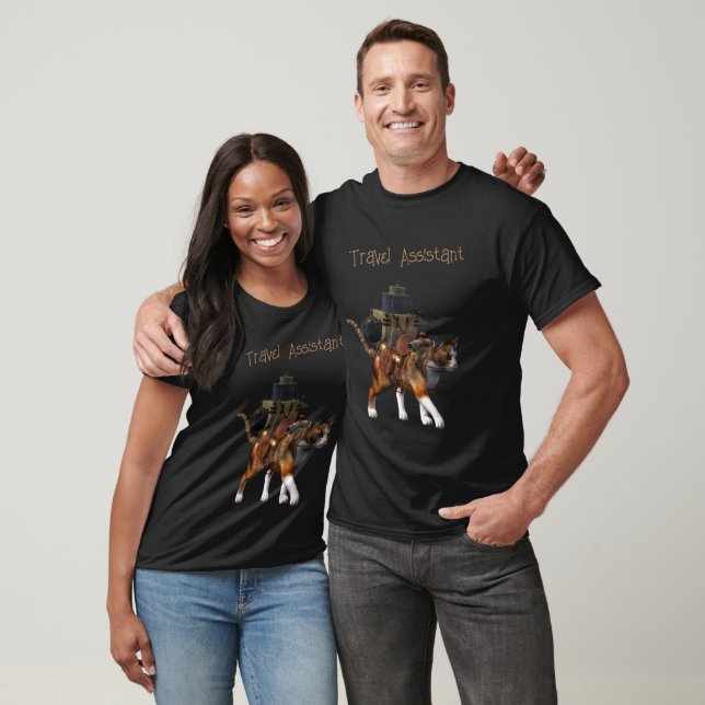 Camiseta de gato assistente de viagem (Unissex)
