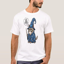 Camiseta de Gato Bruxo Mal-Humorado - Divertido