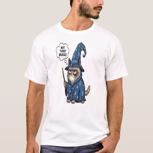 Camiseta de Gato Bruxo Mal-Humorado - Divertido