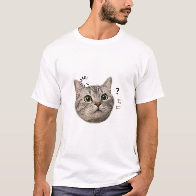 Camiseta de Gato com Falha de Carregamento (Frente)