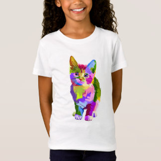 Camiseta de Gato com Várias Cores Artístico/Gatinh