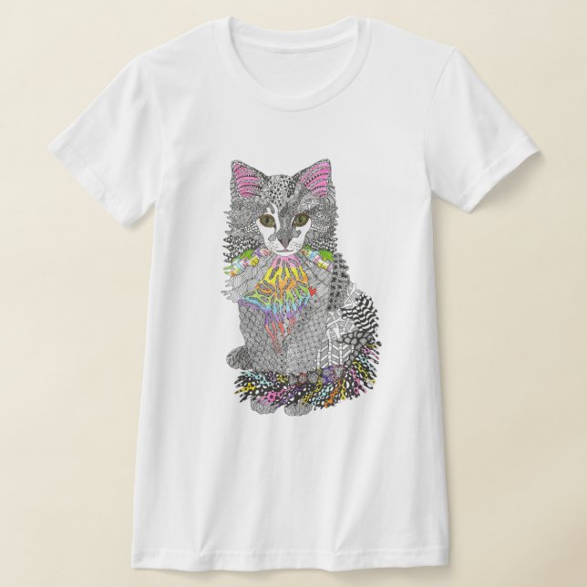 Camiseta de gato cômoda e colorida (Postura )