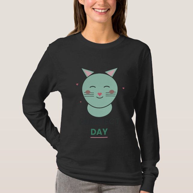 Camiseta de Gato Coração Perfeito (Frente)