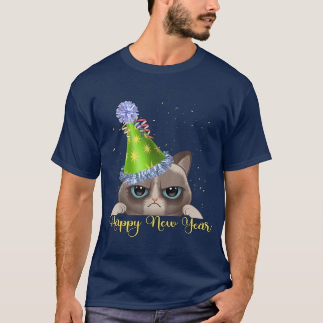 Camiseta de Gato de Ano Novo (Frente)