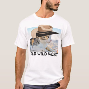 Camiseta de Gato de Cowboy, Oeste Selvagem