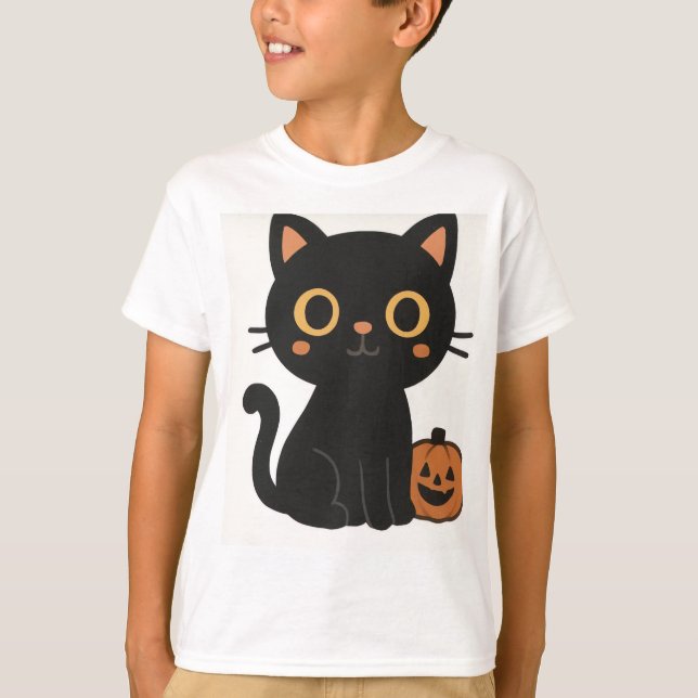 Camiseta de gato de Halloween (Frente)