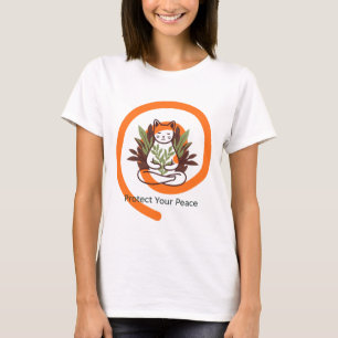 Camiseta de Gato de Meditação Proteja Sua Paz