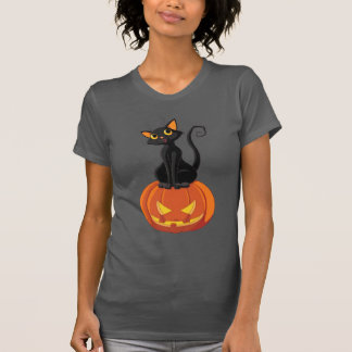 Camiseta de gato e abóbora do Dia das Bruxas