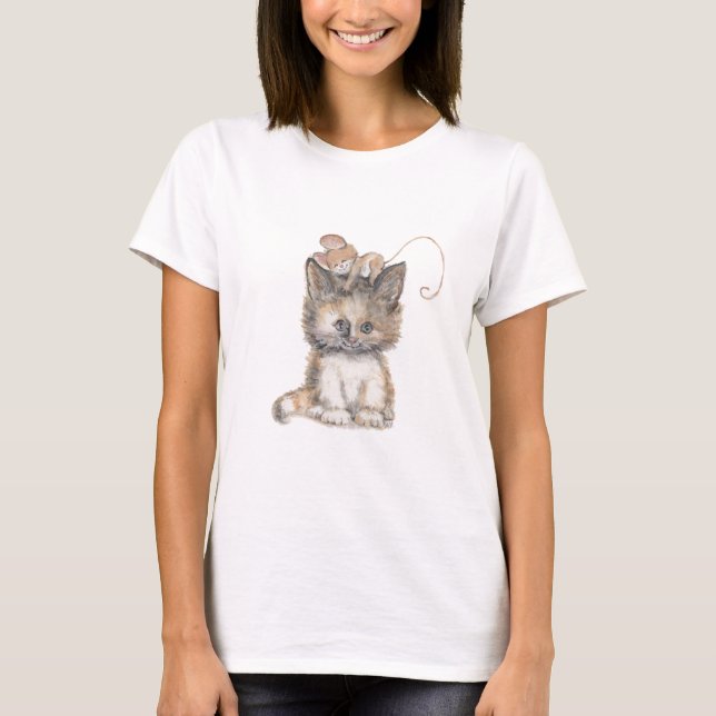 Camiseta de gato e rato (Frente)