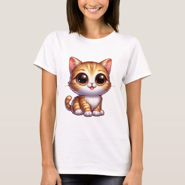 Camiseta de Gato emoshonal para Raparigas e Mulher (Frente)