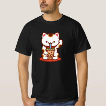 Camiseta de gato engraçada - MANEKI-NEKO BOBA KIT-