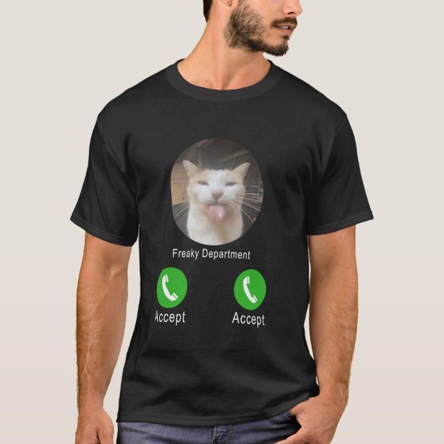 Camiseta de Gato Engraçado da Seção Estranha (Frente)