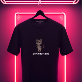 Camiseta de Gato Engraçado – Faço o Que Quero