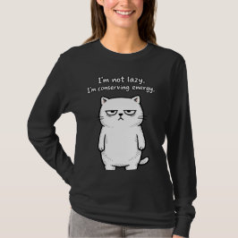 Camiseta de Gato Engraçado Humor Sarcástico Garota