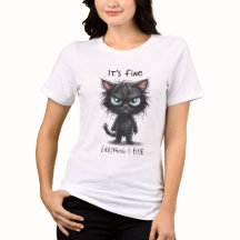 Camiseta de Gato Engraçado | Tudo Bem, Estou Bem