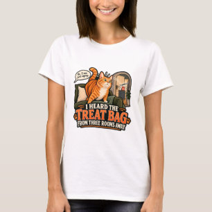 Camiseta de Gato - Eu Ouvi o Saco de Petiscos de T