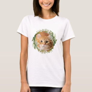 Camiseta de Gato Fofo com Impressões de Pata em Co