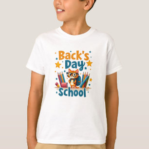 Camiseta de Gato Fofo de Volta para a Escola