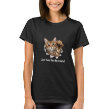 Camiseta de Gato Fofo - Só Estou Aqui Pelos Petisc