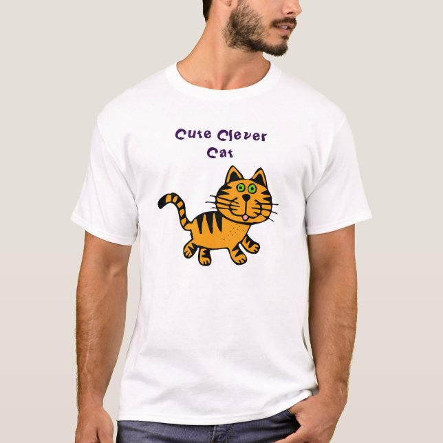 Camiseta de gato inteligente (Frente)