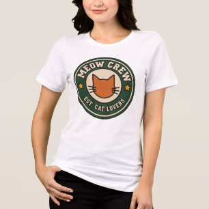 Camiseta de Gato Meow Crew Varsity Patch Gato Vi