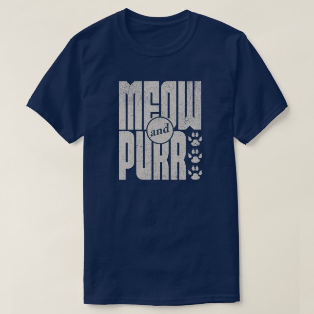 Camiseta de Gato Meow e Purr (Frente do Design)