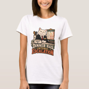 Camiseta de Gato - O Jantar Entrou em Escala