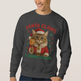 Camiseta de Gato 'O Santa Claws está Chegando à Ci