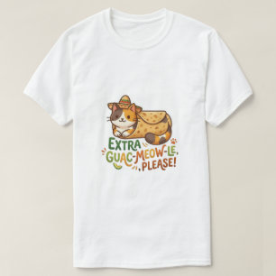 Camiseta de Gato Por Favor Extra Guac-Meow-Le