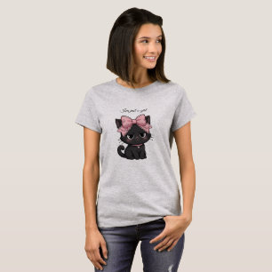 Camiseta de Gato Preto Coquette - Sou Só Uma Garot