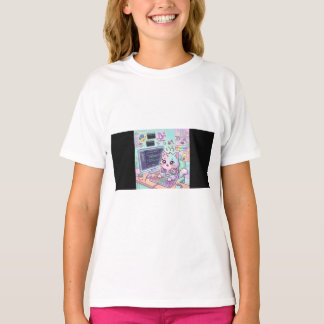Camiseta de Gato Programador Fofo Código & Ronrona