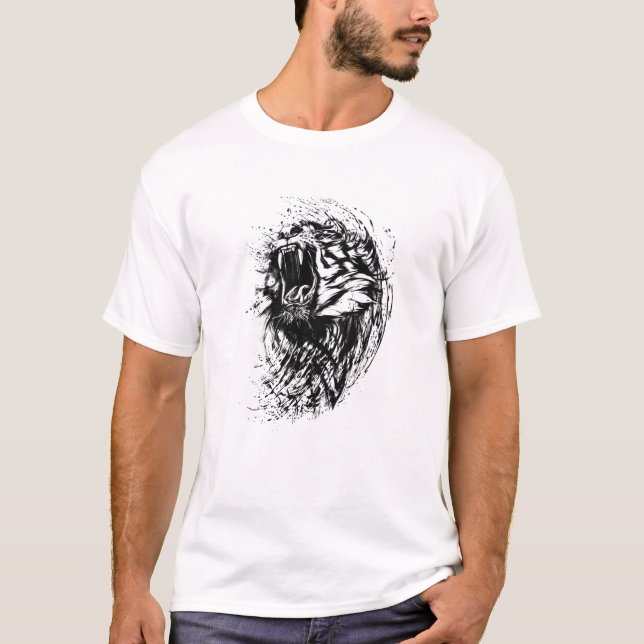 Camiseta de Gato Selvagem de Homens (Frente)