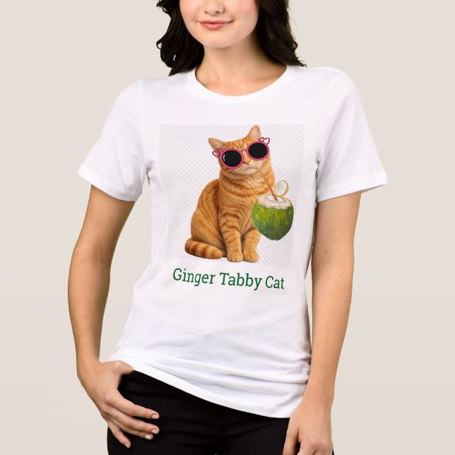 Camiseta de Gato Tabby Laranja (Frente)