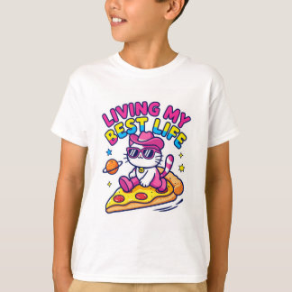 Camiseta de Gato Vivendo Minha Melhor Vida