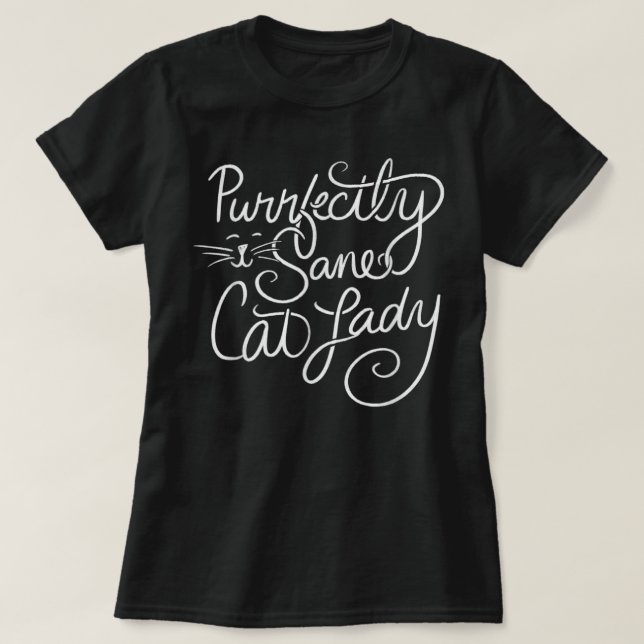 Camiseta de gatos engraçada, puramente sã (Frente do Design)