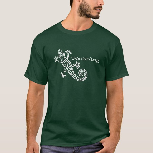 Camiseta De Gecko'ing do branco t-shirt gráfico para fora (Frente)