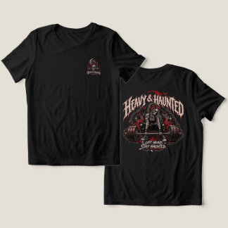 Camiseta de ginásio com haltere e caveira gótica p