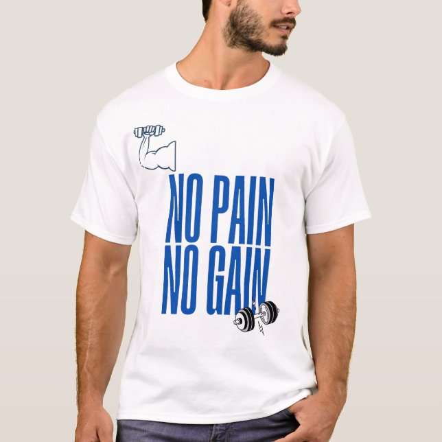 Camiseta de ginásio Preto e Branco Sem Dor Sem Gan (Frente)