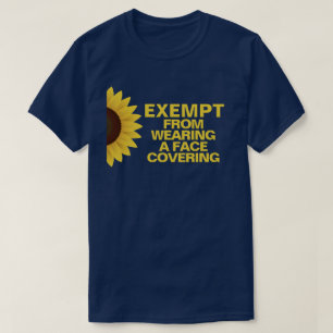 Camiseta de girassol isenta de máscaras faciais